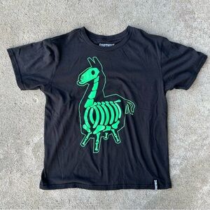 Fortnite Skeleton Llama Youth 10/12 Black Graphic Tee